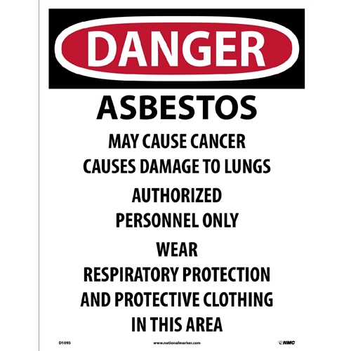 Danger Asbestos May Cause Cancer Label (D1095)