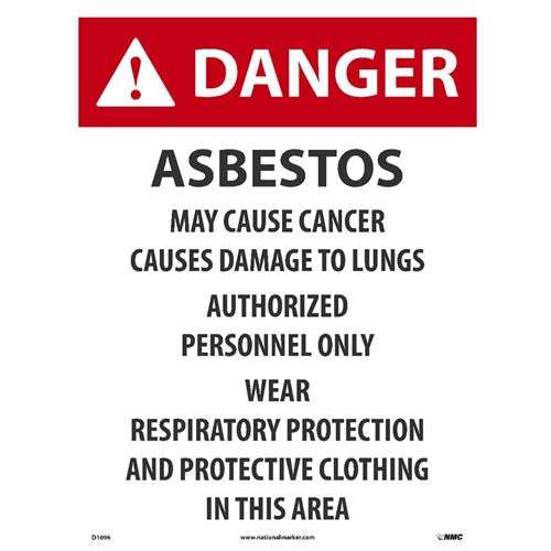 Danger Asbestos May Cause Cancer Label (D1096)