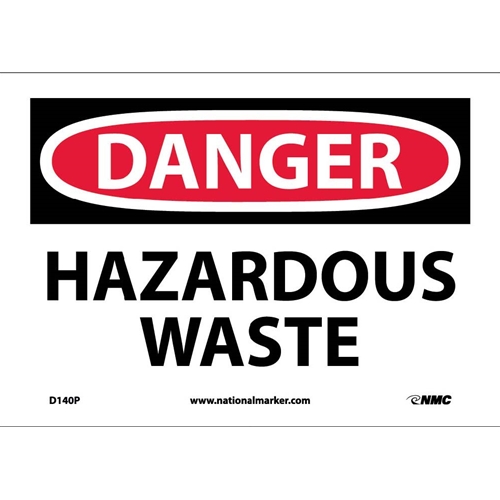Danger Hazardous Waste Sign (D140P)