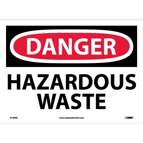 Danger Hazardous Waste Sign (D140PB)