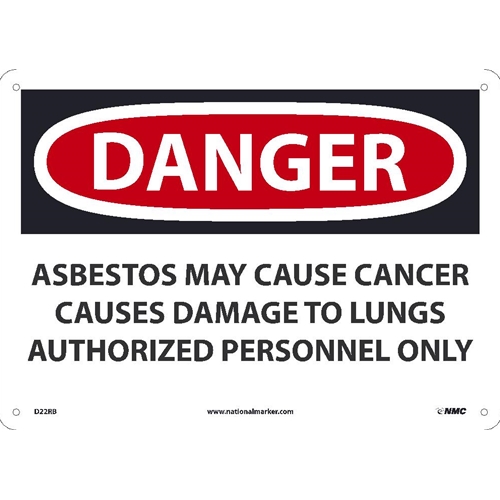 Danger Asbestos May Cause Cancer Sign (D22RB)
