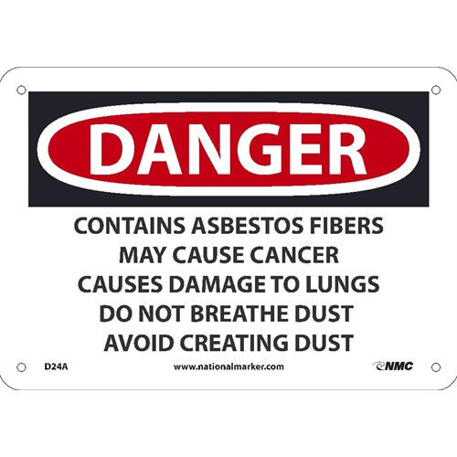 Danger Asbestos May Cause Cancer Sign (D24A)