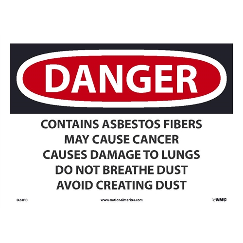Danger Asbestos May Cause Cancer Sign (D24PB)