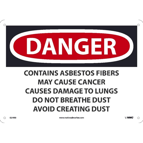Danger Asbestos May Cause Cancer Sign (D24RB)