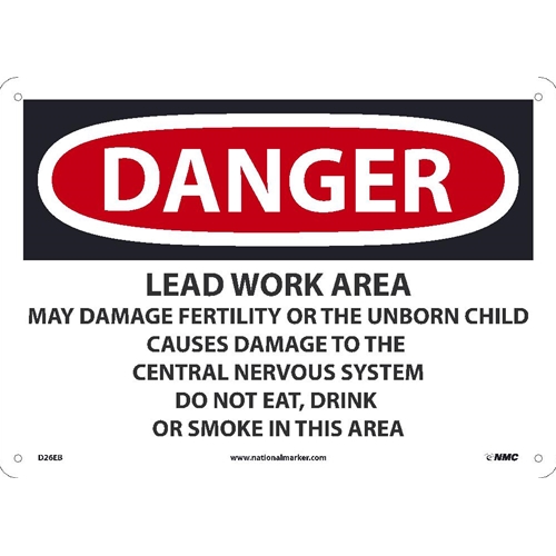 Danger Lead Work Area Sign (D26EB)