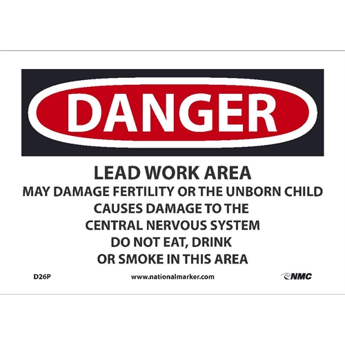 Danger Lead Work Area Sign (D26P)