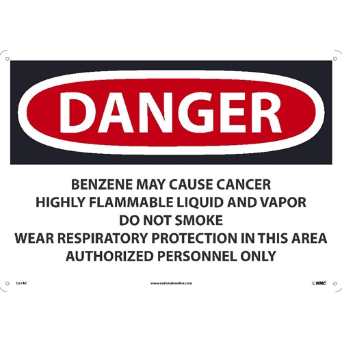 Danger Benzene May Cause Cancer Sign (D27AC)