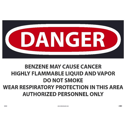 Danger Benzene May Cause Cancer Sign (D27PD)