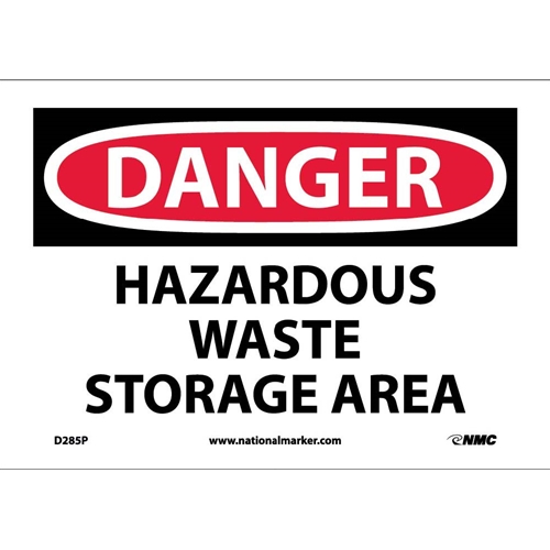 Danger Hazardous Waste Storage Area Sign (D285P)