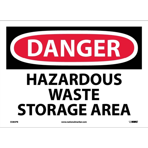 Danger Hazardous Waste Storage Area Sign (D285PB)