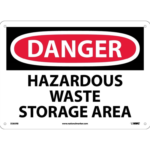 Danger Hazardous Waste Storage Area Sign (D285RB)