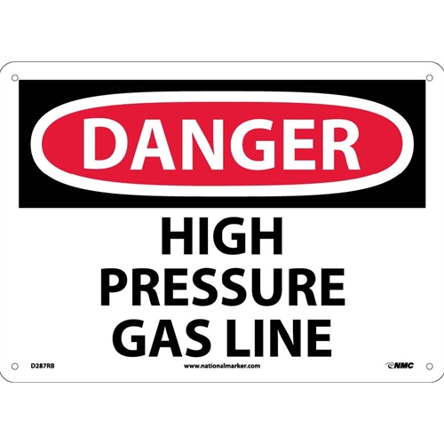 Danger High Pressure Gas Line Sign (D287RB)