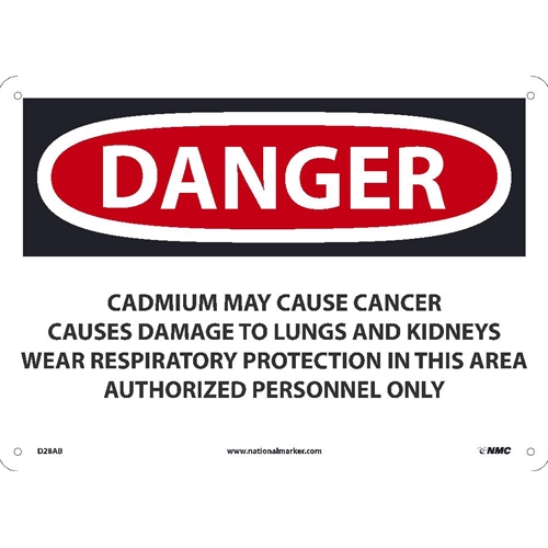 Danger Cadmium May Cause Cancer Sign (D28AB)