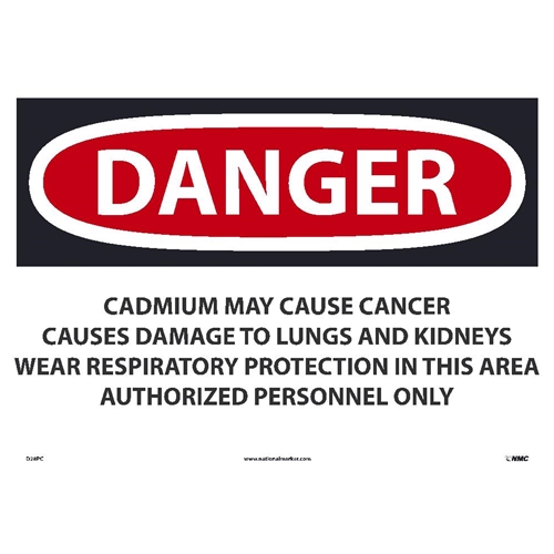 Danger Cadmium May Cause Cancer Sign (D28PC)