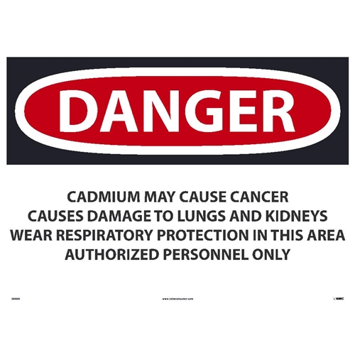 Danger Cadmium May Cause Cancer Sign (D28PD)