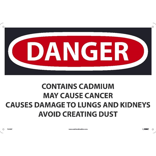 Danger Contains Cadmium May Cause Cancer Sign (D29AC)
