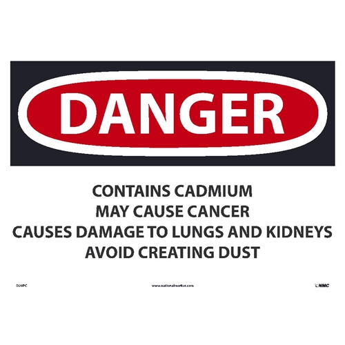 Danger Contains Cadmium May Cause Cancer Sign (D29PC)