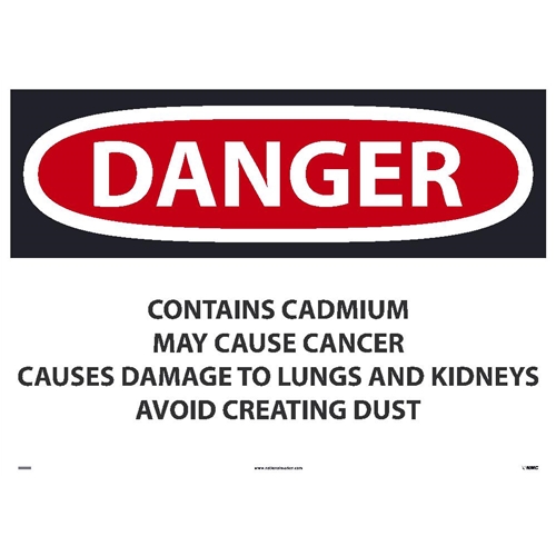 Danger Contains Cadmium May Cause Cancer Sign (D29PD)