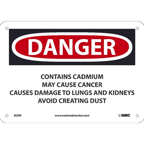 Danger Contains Cadmium May Cause Cancer Sign (D29R)