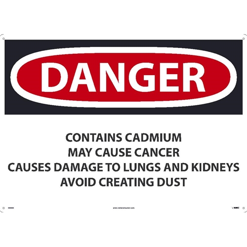 Danger Contains Cadmium May Cause Cancer Sign (D29RD)