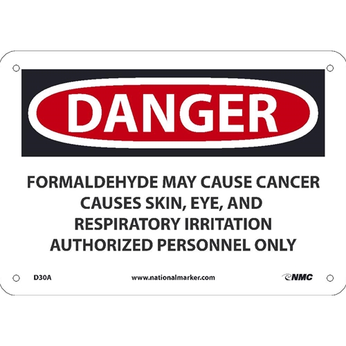 Danger Formaldehyde May Cause Cancer Sign (D30A)