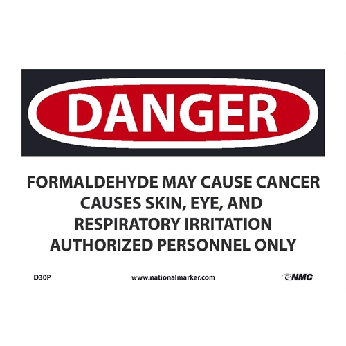Danger Formaldehyde May Cause Cancer Sign (D30P)