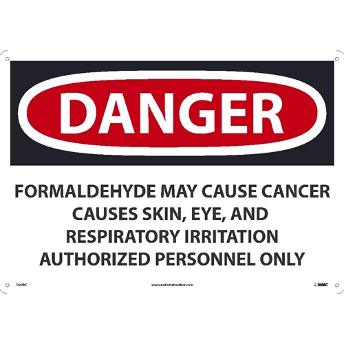Danger Formaldehyde May Cause Cancer Sign (D30RC)