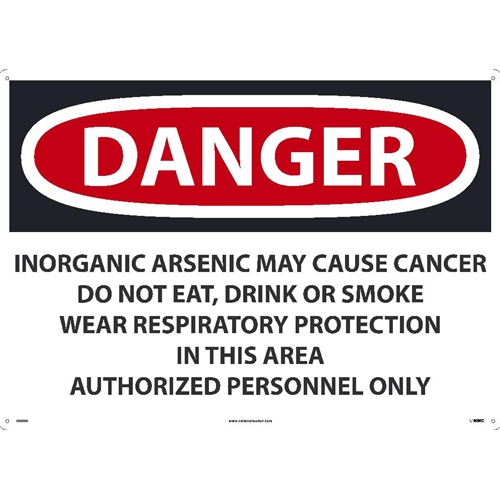 Danger Inorganic Arsenic May Cause Cancer Sign (D32AD)