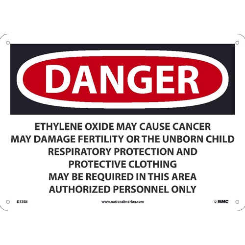 Danger Ethylene Oxide May Cause Cancer Sign (D33EB)