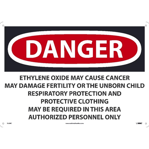 Danger Ethylene Oxide May Cause Cancer Sign (D33RC)
