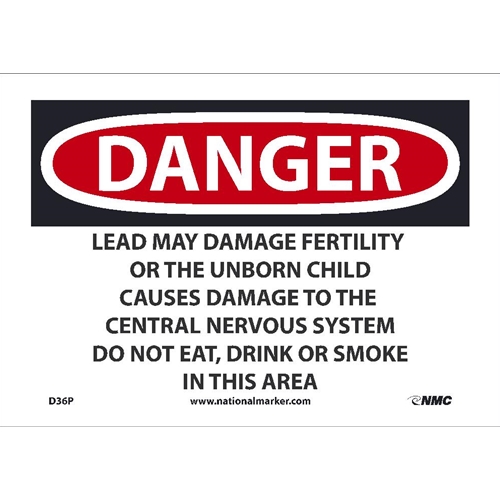 Danger Lead Work Area Sign (D36P)