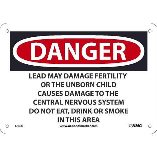 Danger Lead Work Area Sign (D36R)