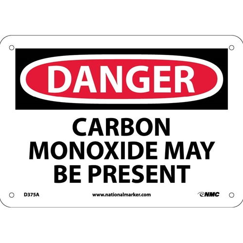 Danger Carbon Monoxide May Be Present Sign (D375A)