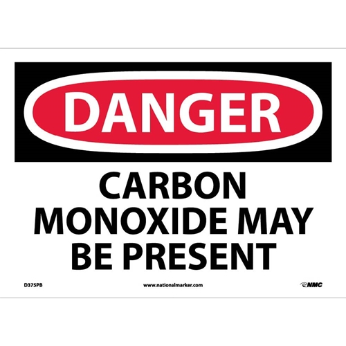 Danger Carbon Monoxide May Be Present Sign (D375PB)