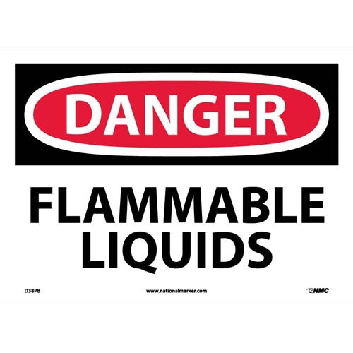 Danger Flammable Liquids Sign (D38PB)