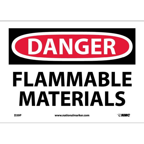 Danger Flammable Materials Sign (D39P)