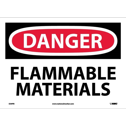 Danger Flammable Materials Sign (D39PB)