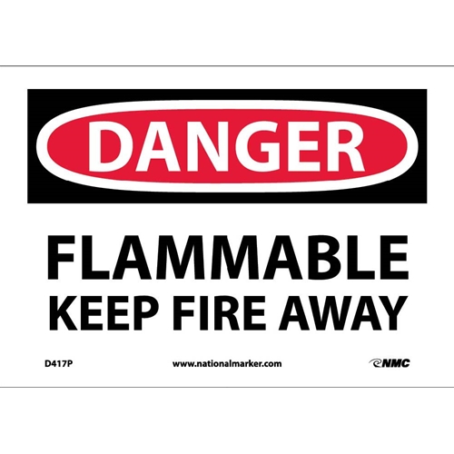 Danger Flammable Keep Fire Away Sign (D417P)