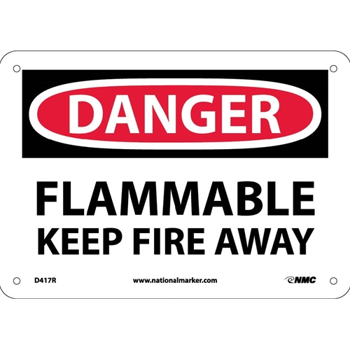 Danger Flammable Keep Fire Away Sign (D417R)