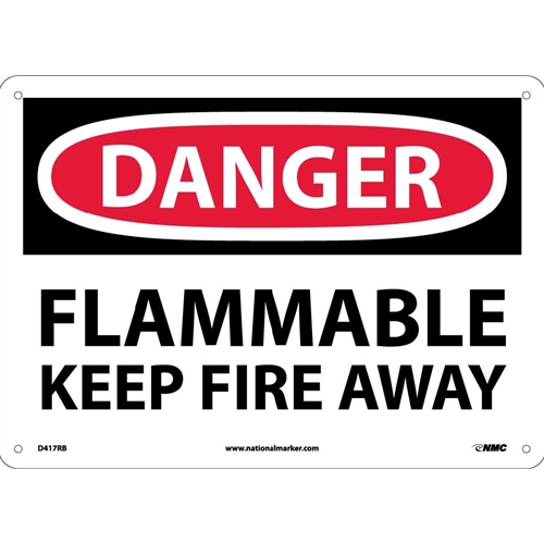 Danger Flammable Keep Fire Away Sign (D417RB)