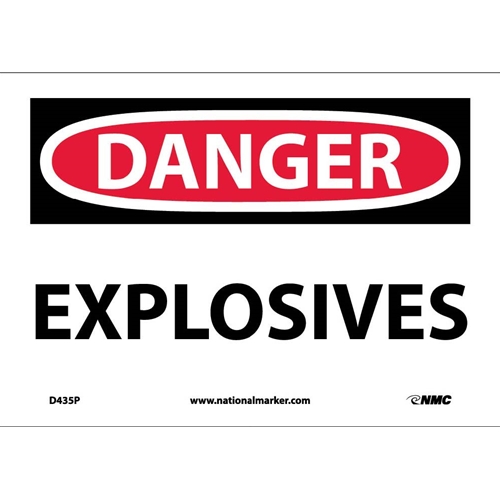 Danger Explosives Sign (D435P)