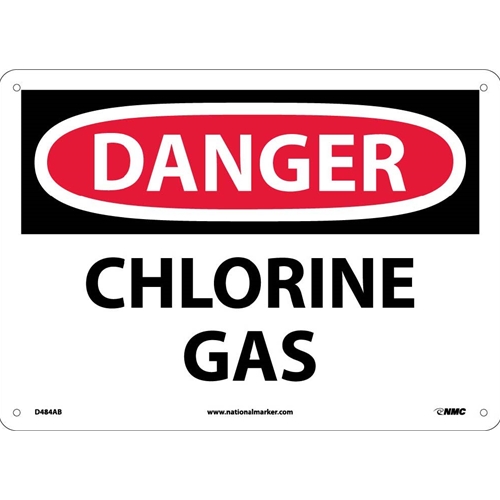 Danger Chlorine Gas Sign (D484AB)