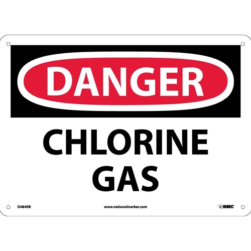 Danger Chlorine Gas Sign (D484RB)