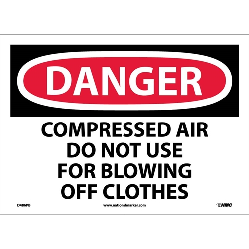 Danger Compressed Air Do Not Use Sign (D486PB)