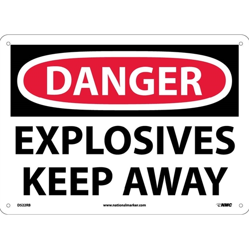 Danger Explosives Keep Away Sign (D522RB)