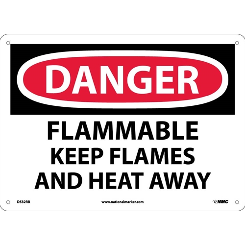 Danger Flammable Keep Flames And Heat Away Sign (D532RB)