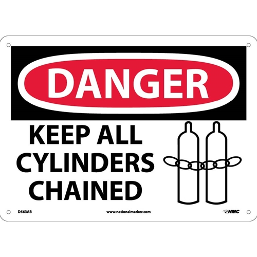 Danger Keep All Cylinders Chained Sign (D563AB)