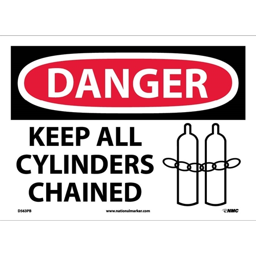 Danger Keep All Cylinders Chained Sign (D563PB)