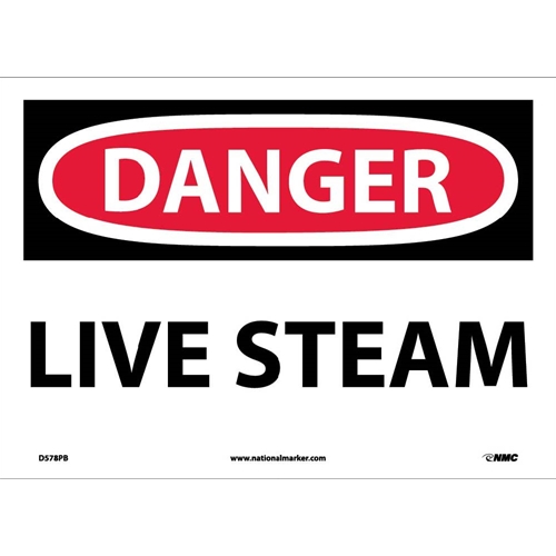 Danger Live Steam Sign (D578PB)