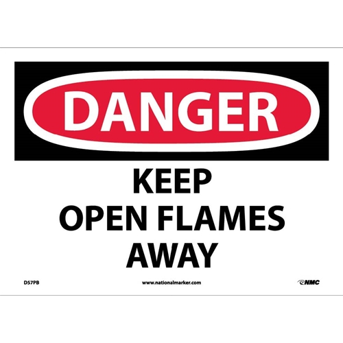 Danger Keep Open Flames Away Sign (D57PB)